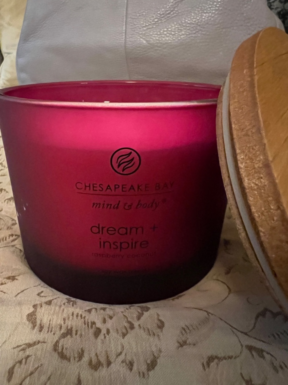 Chesapeake Bay Dream + Inspire 3-Wick Candle | Raspberry Coconut - Picture 2 of 4